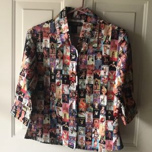 Playboy Bunny Magazine Cover Button up w Collar